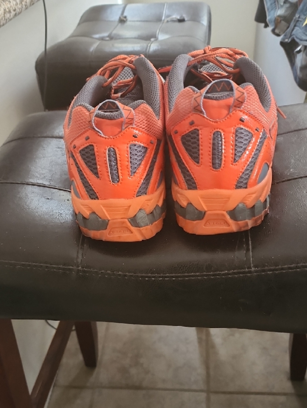 New Balance Orange and Gray Men's Running Sneakers - Picture 2 of 3